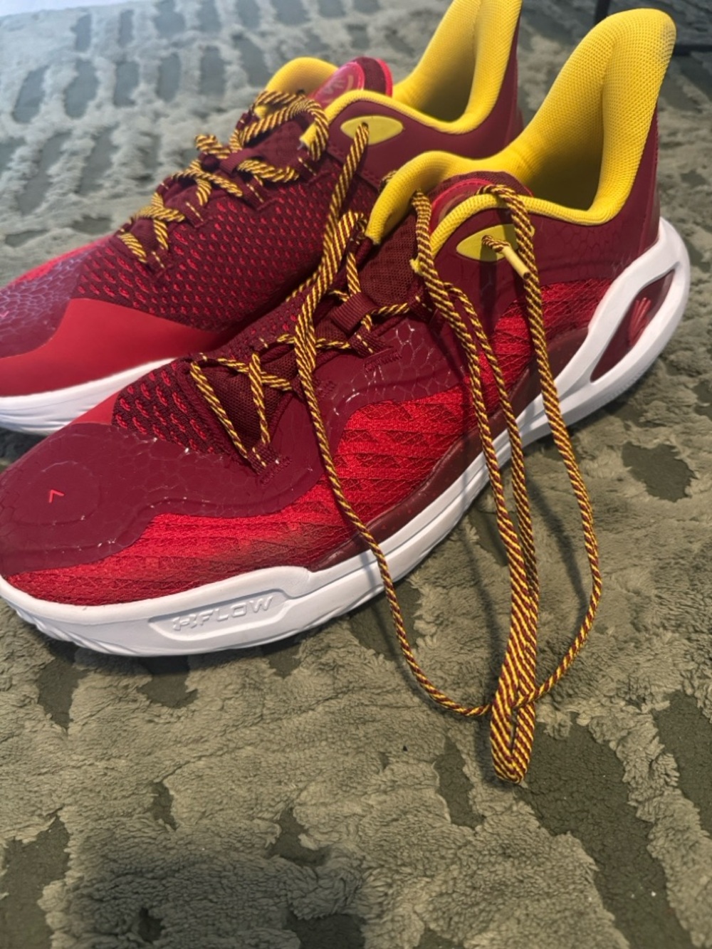 Under Armour Men's Red and Yellow Athletic Shoes - Picture 5 of 7
